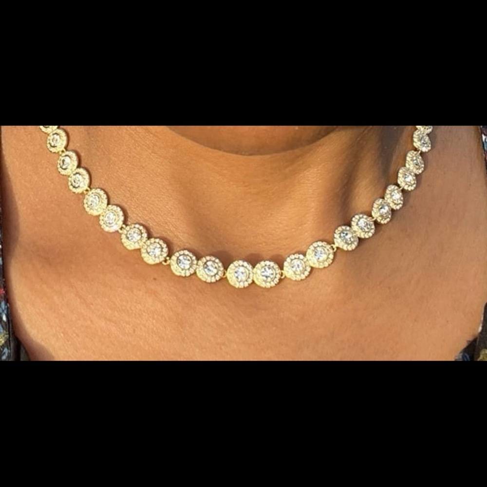 - 14KT Gold Plated swarovski elements necklace - not swan stamped - Picture 8 of 13